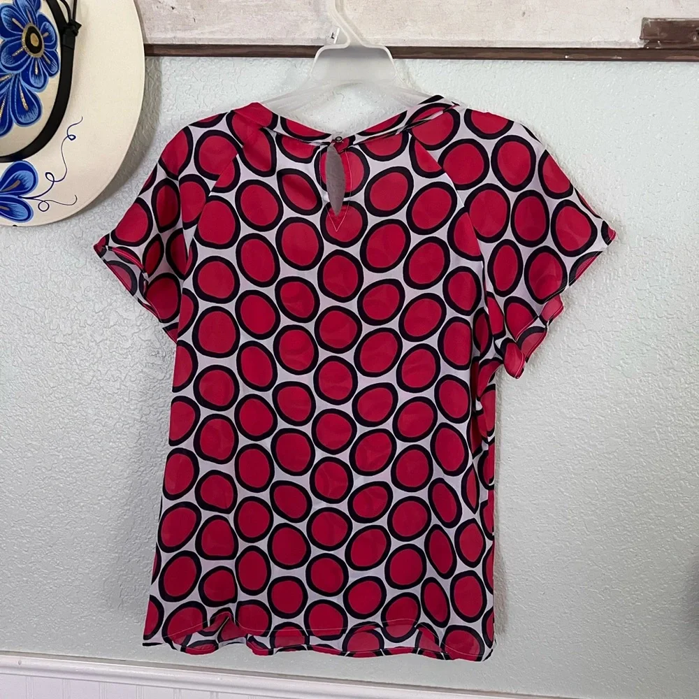 Liz Claiborne Polka Dot Vintage Style Blouse. - Picture 2 of 3